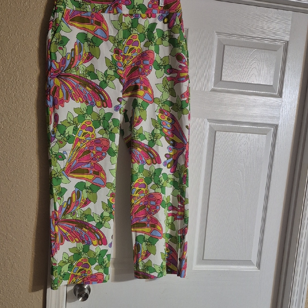 Trina Turk Vibrant Pants with Butterfly Design